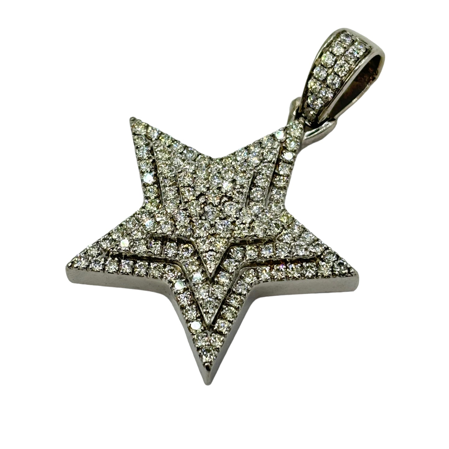 SOLID 14Kt VVS-1 NATURAL DIAMOND “STAR” PENDANT
