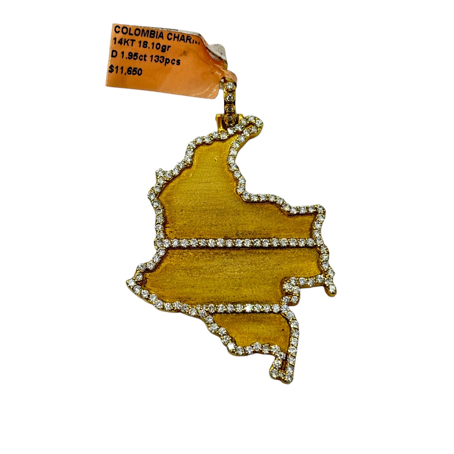 SOLID 14KT VVS-1 NATURAL DIAMOND “COLOMBIA” PENDANT