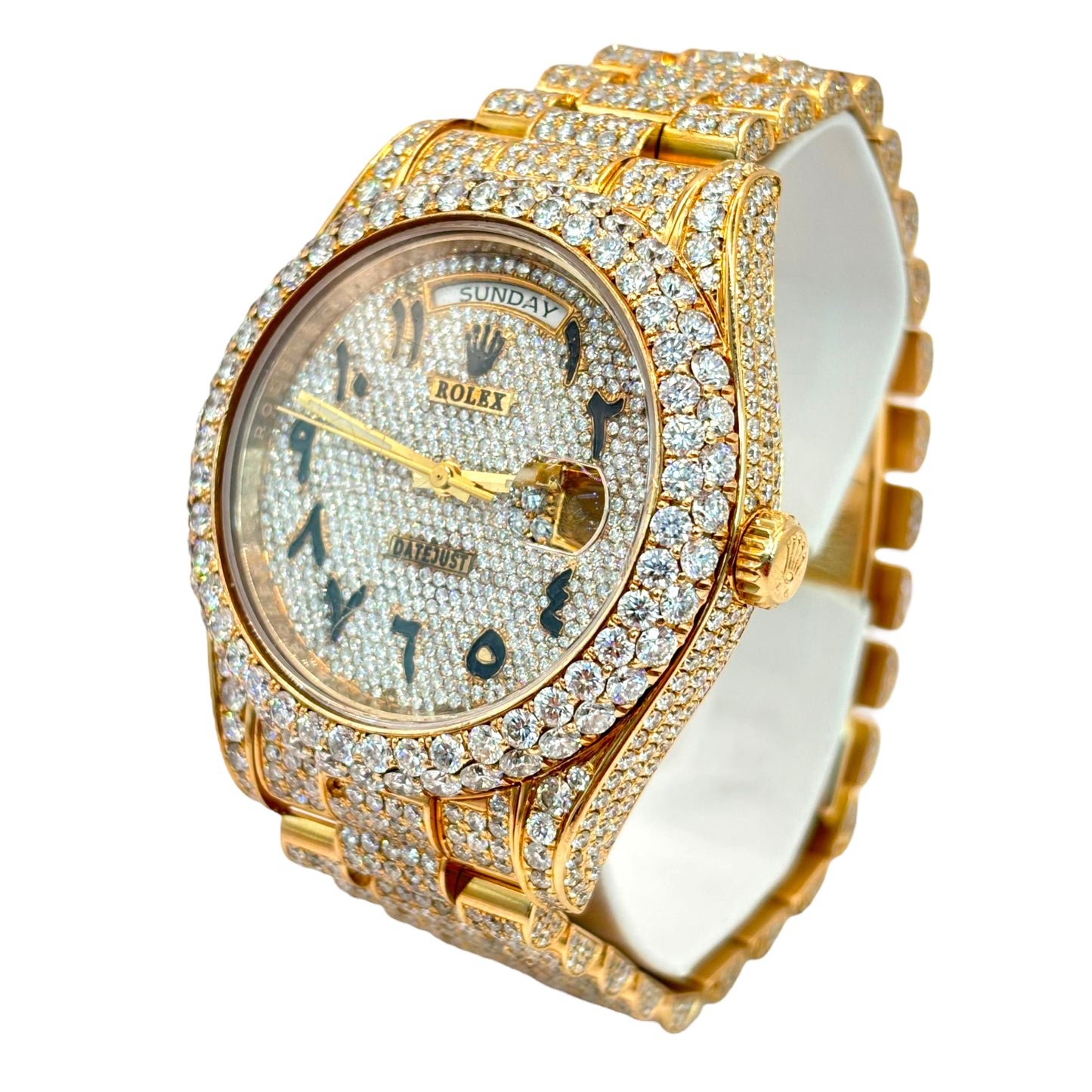PRE-OWNED ROLEX DAY-DATE 41MM DIAMOND BUSTDOWN | Ref.#213328 | 18KT ROSE GOLD | PRESIDENTIAL BAND