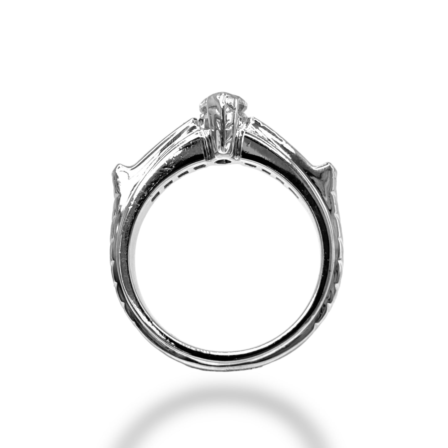 1.00 CT MARQUEE-CUT DIAMOND ENGAGEMENT RING PLATINUM