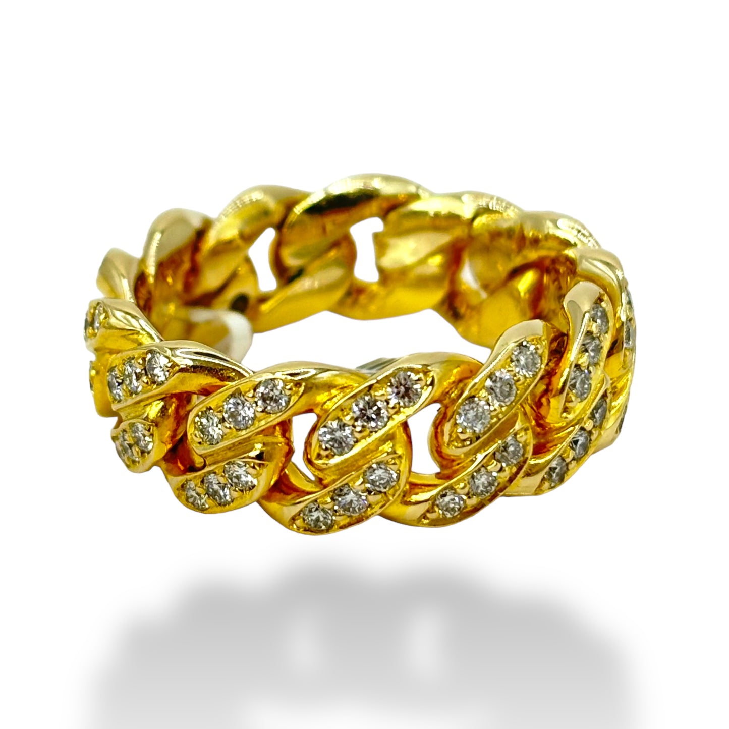 14KT DIAMOND MIAMI CUBAN LINK RING 2.23 CT