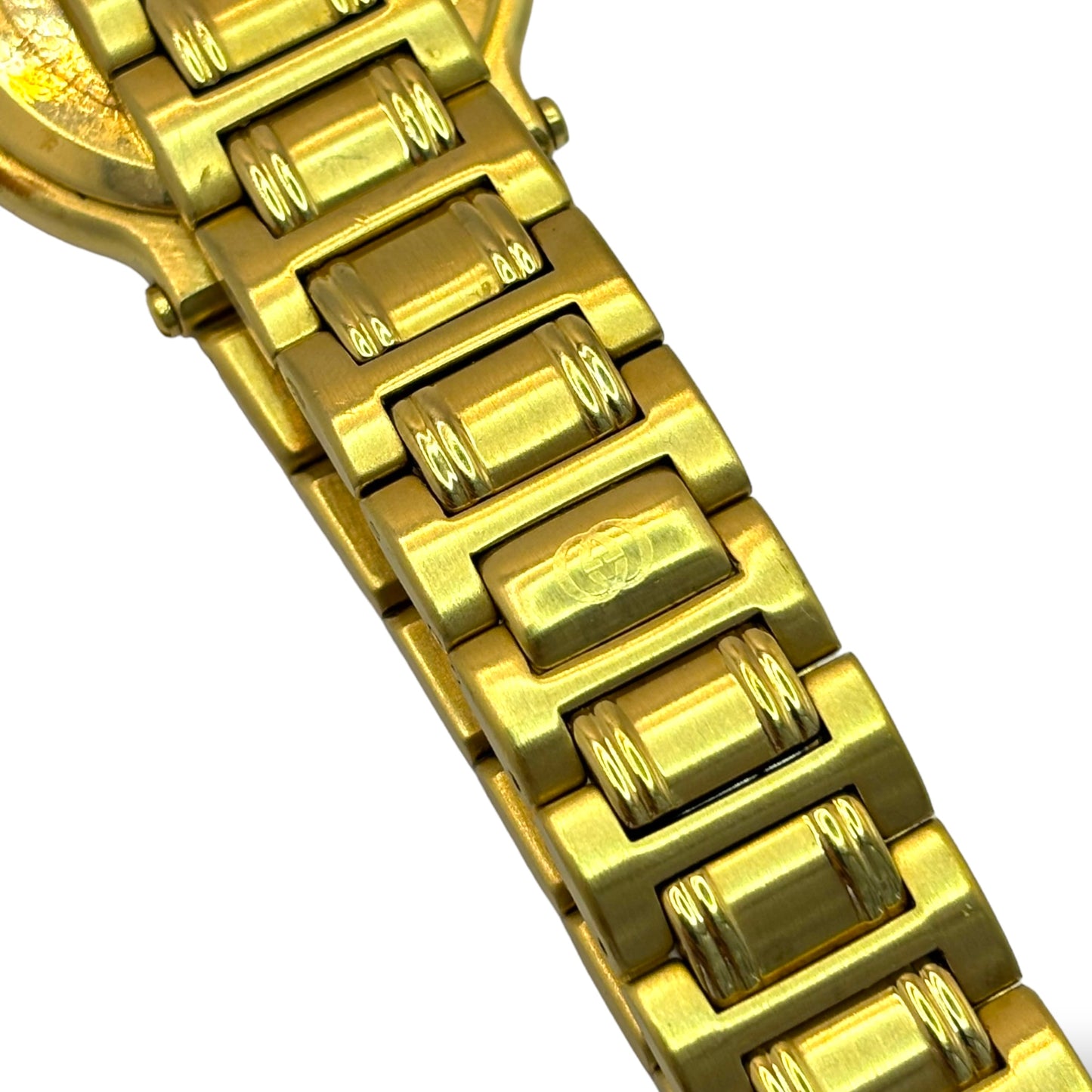 VINTAGE GUCCI 31MM GOLD PLATED DIAMOND DIAL WATCH