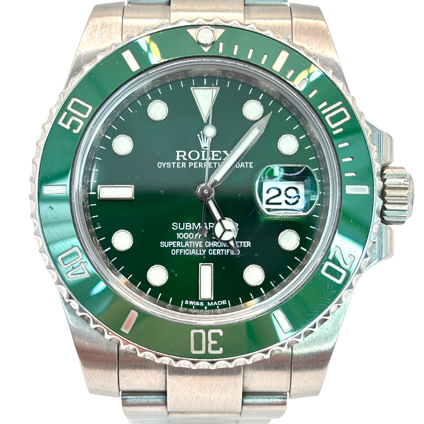 PRE-OWNED ROLEX SUBMARINER DATE REF.#116610LV “HULK” FULL-SET.