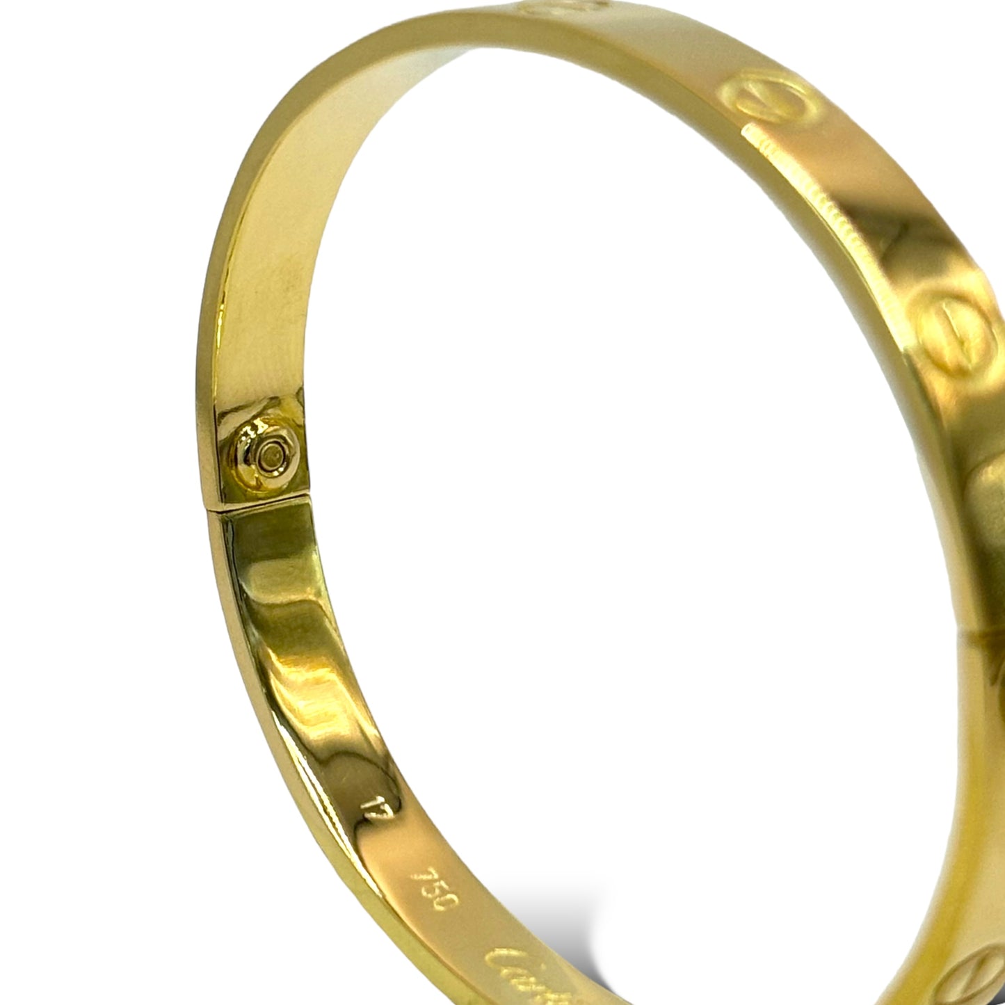 1/1 ESTATE VINTAGE CARTIER LOVE BRACELET 18KT YELLOW GOLD (SIZE 17)