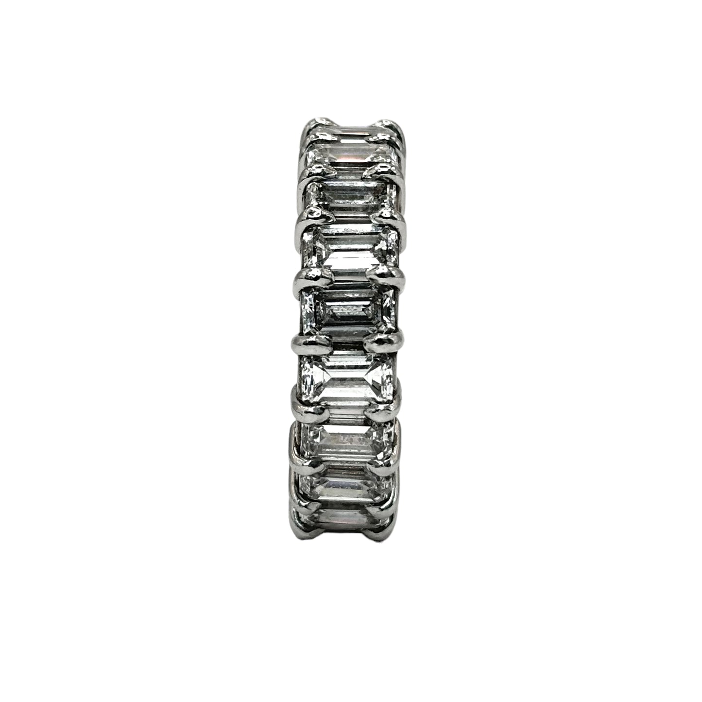 14KT WHITE GOLD VVS-1 IGI CERTIFIED 16.5CTW DIAMOND EMERALD CUT ETERNITY BAND