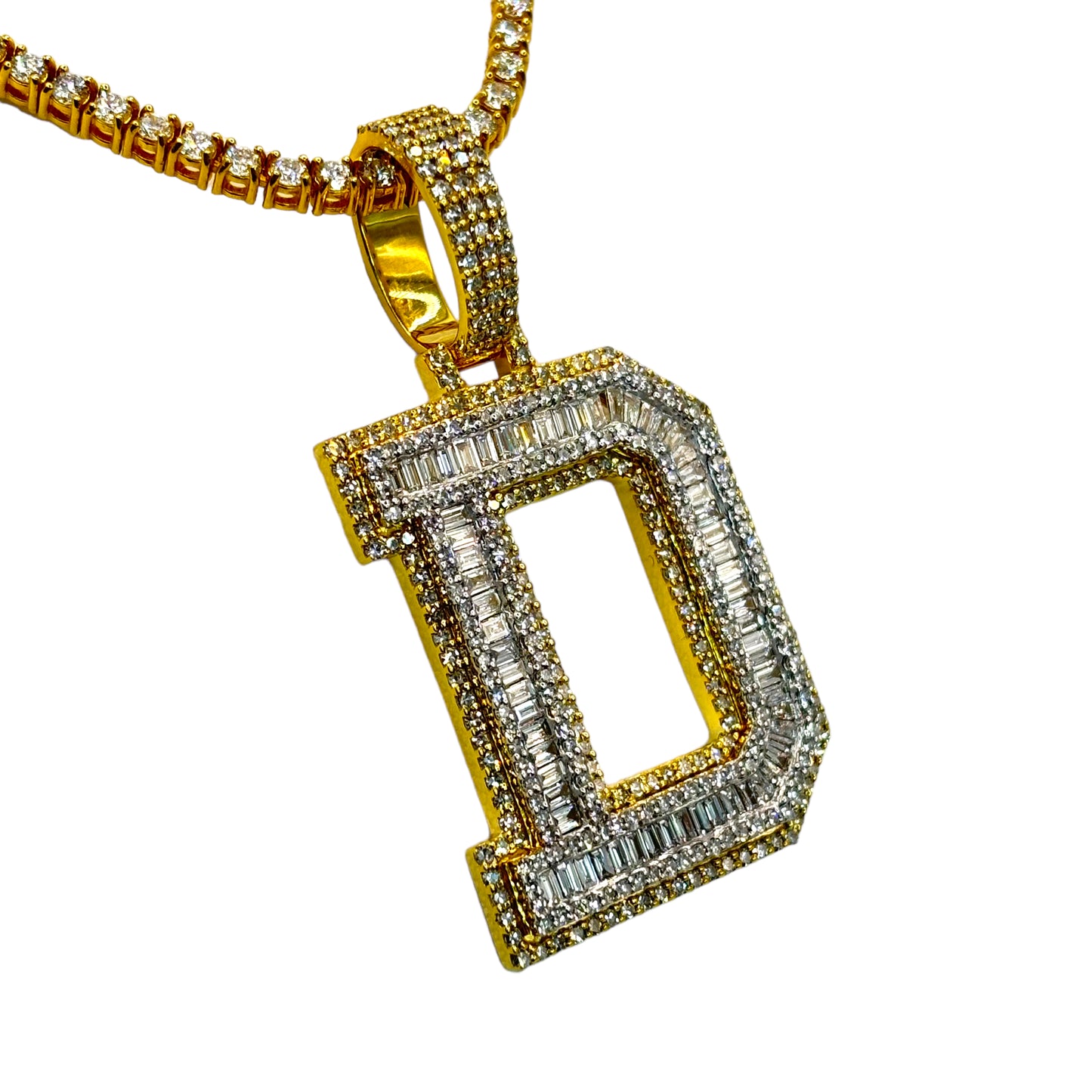 10KT VVS-1 CVD DIAMOND CUSTOM “ANY LETTER” LETTER INITAL PENDANT