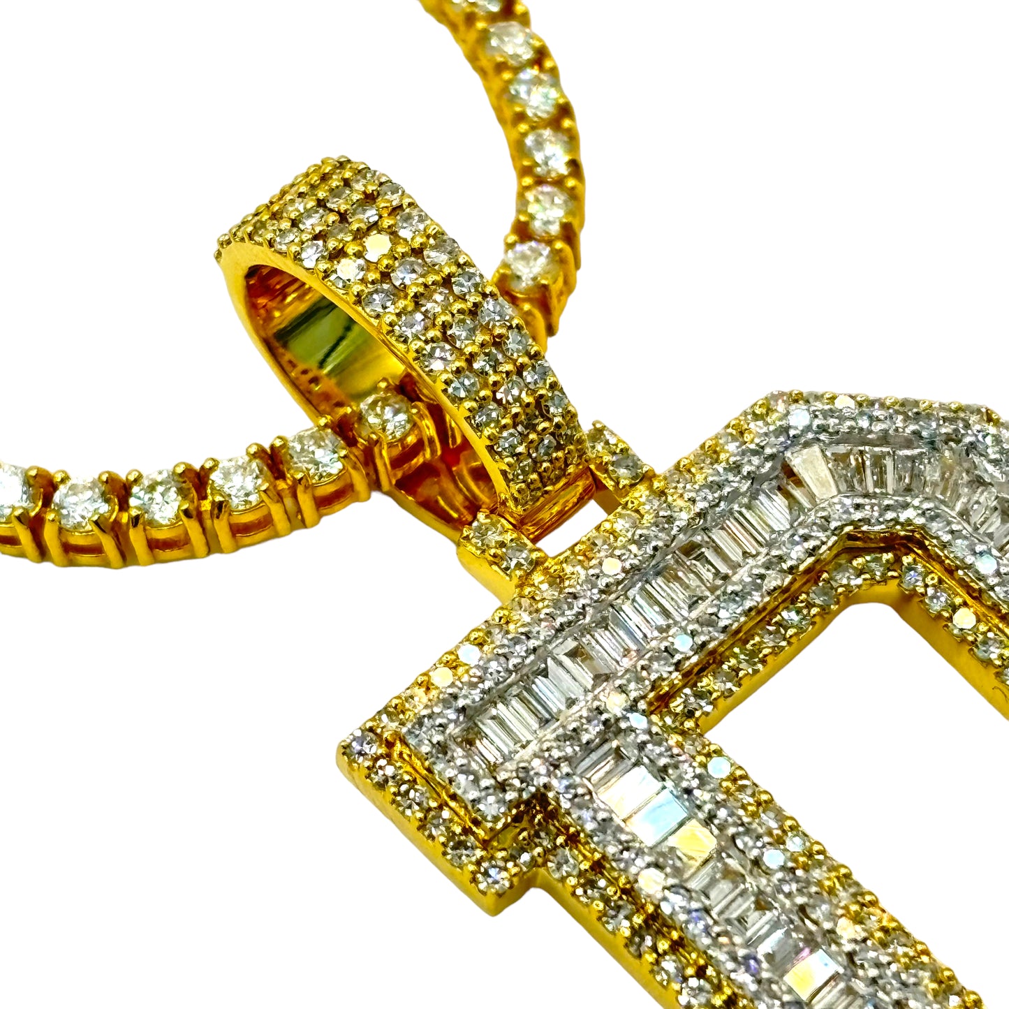 10KT VVS-1 CVD DIAMOND CUSTOM “ANY LETTER” LETTER INITAL PENDANT