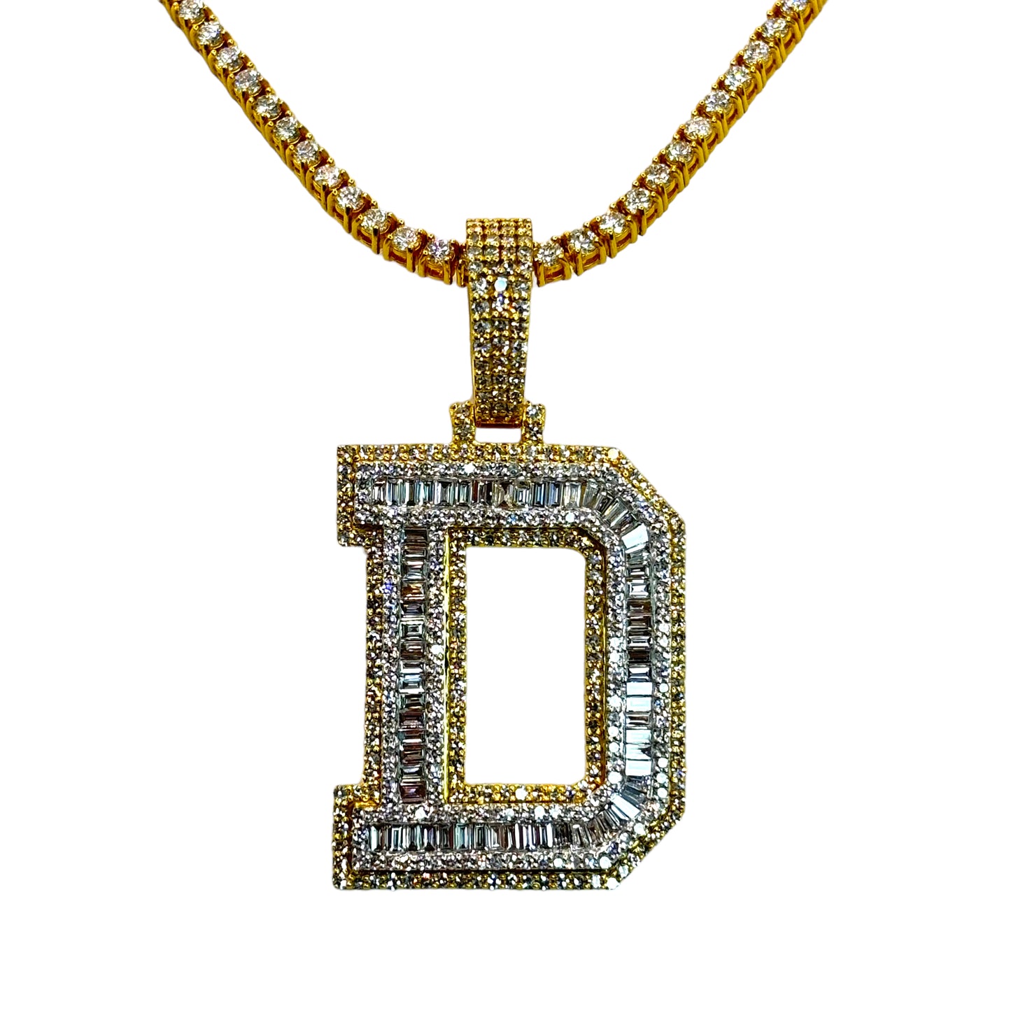 10KT VVS-1 CVD DIAMOND CUSTOM “ANY LETTER” LETTER INITAL PENDANT