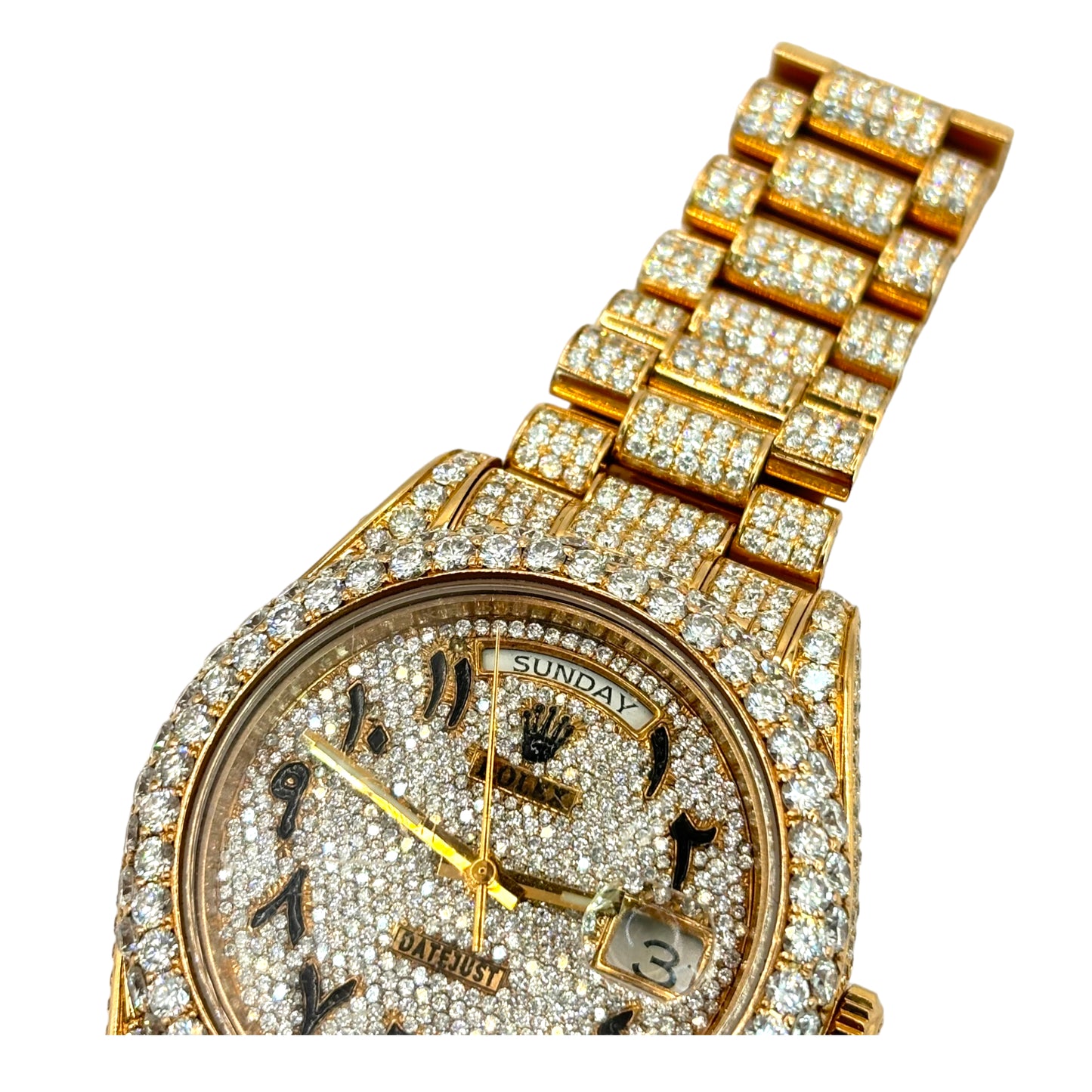 PRE-OWNED ROLEX DAY-DATE 41MM DIAMOND BUSTDOWN | Ref.#213328 | 18KT ROSE GOLD | PRESIDENTIAL BAND