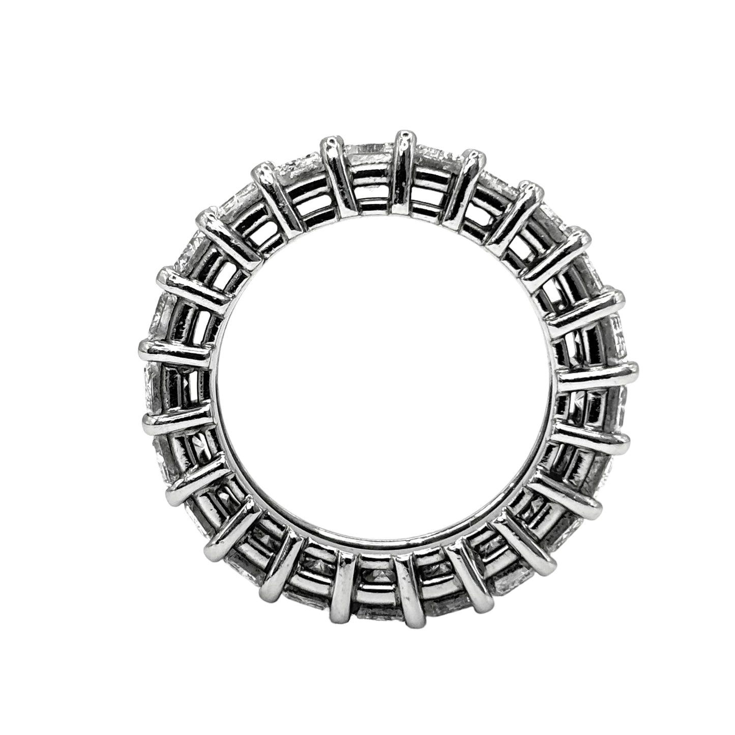 14KT WHITE GOLD VVS-1 IGI CERTIFIED 16.5CTW DIAMOND EMERALD CUT ETERNITY BAND