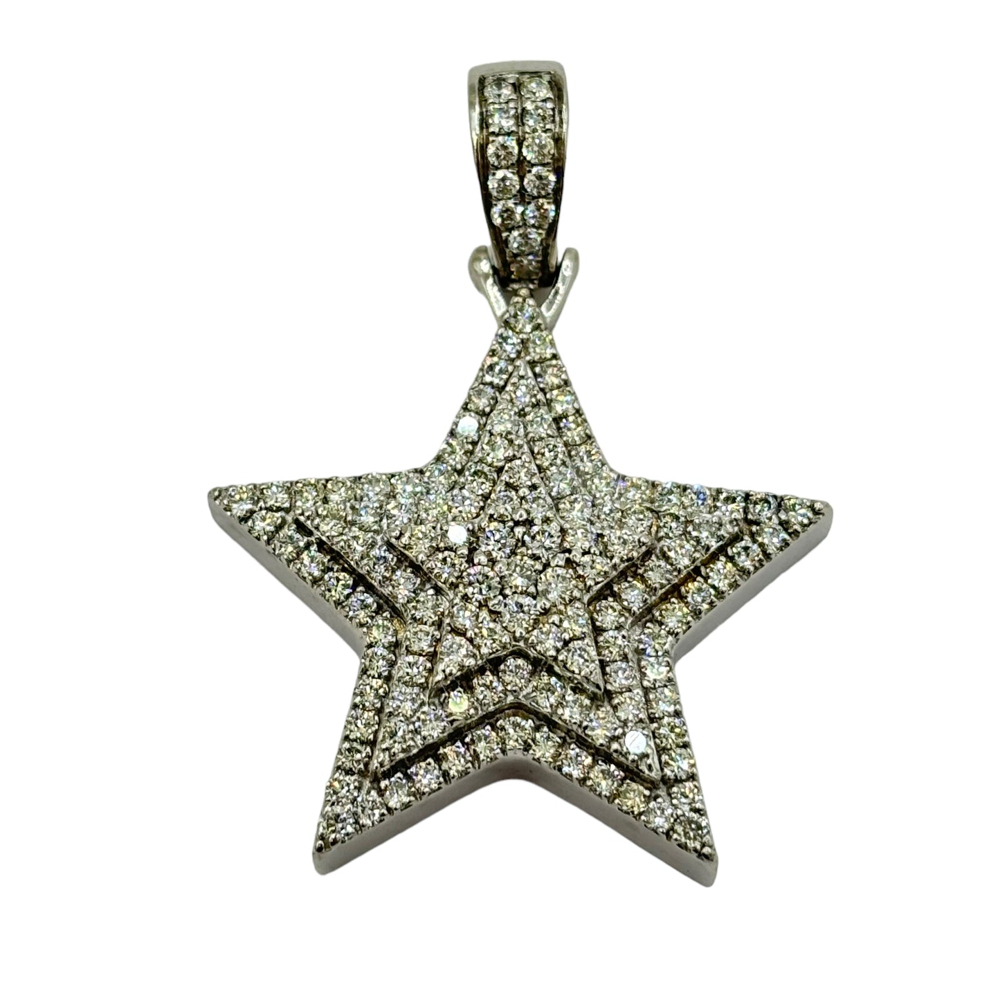 SOLID 14Kt VVS-1 NATURAL DIAMOND “STAR” PENDANT