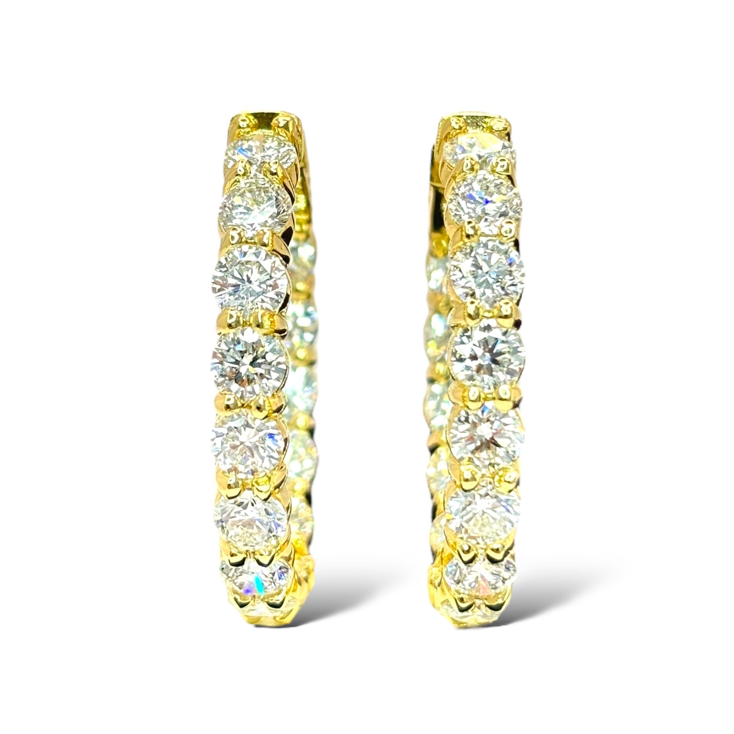 20Ptr 14KT YELLOW GOLD DIAMOND HOOPS 9.25CTW