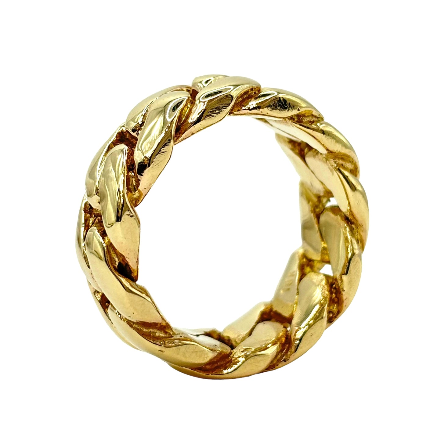 SOLID 10KT 18.2g 10MM WIDE "MIAMI CUBAN LINK" RING