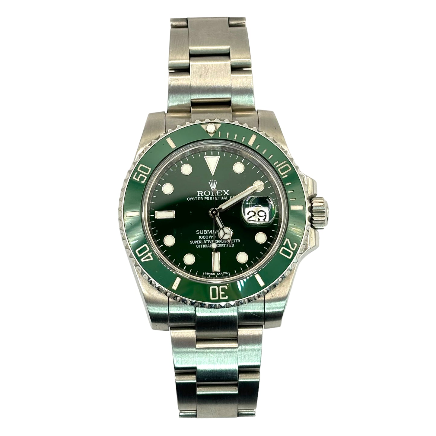 PRE-OWNED ROLEX SUBMARINER DATE REF.#116610LV “HULK” FULL-SET.