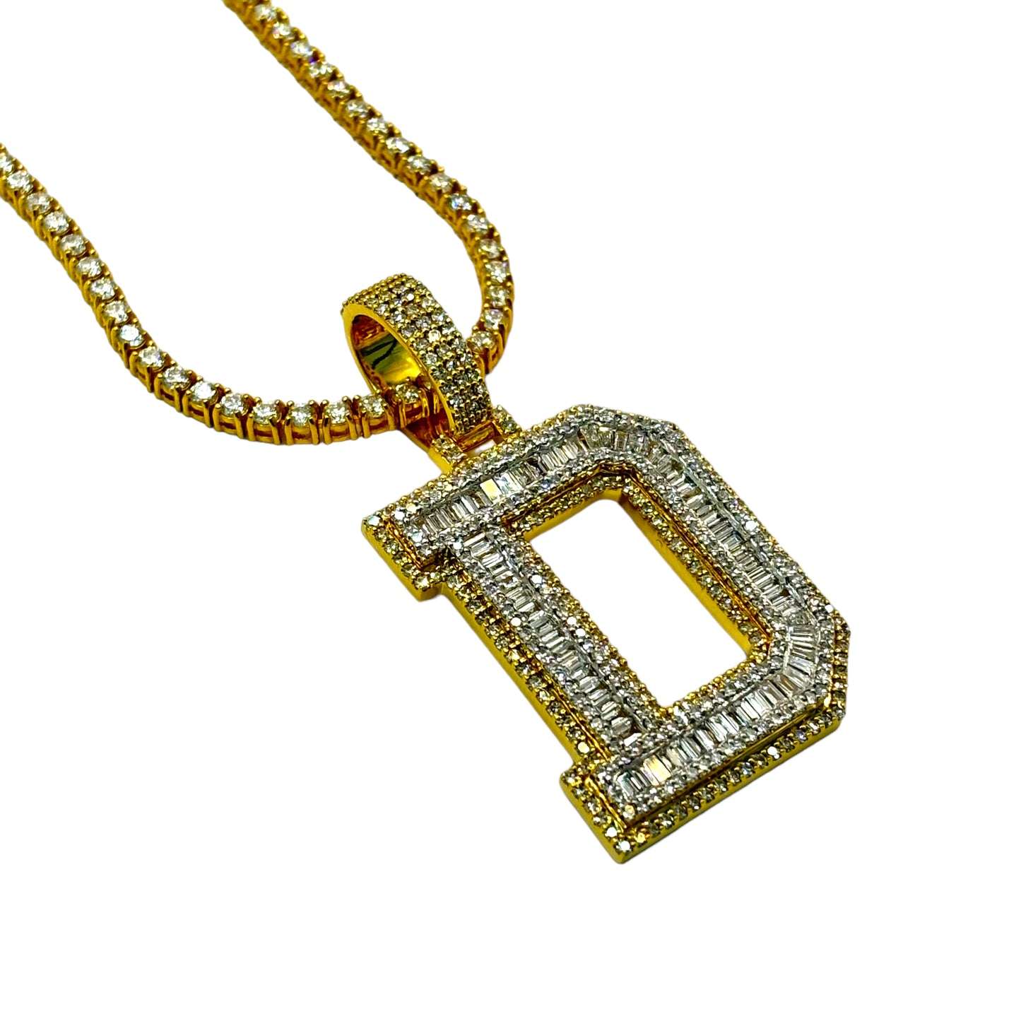 10KT VVS-1 CVD DIAMOND CUSTOM “ANY LETTER” LETTER INITAL PENDANT