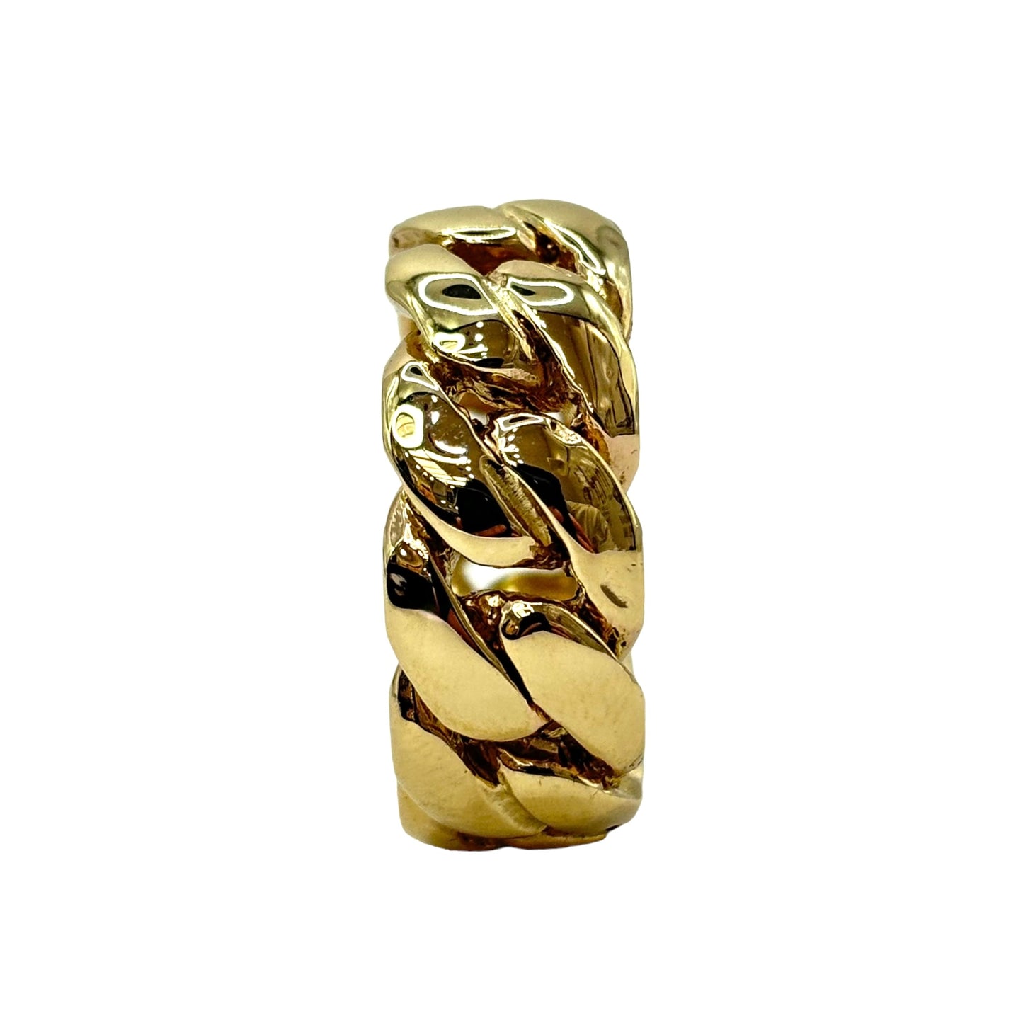 SOLID 10KT 18.2g 10MM WIDE "MIAMI CUBAN LINK" RING