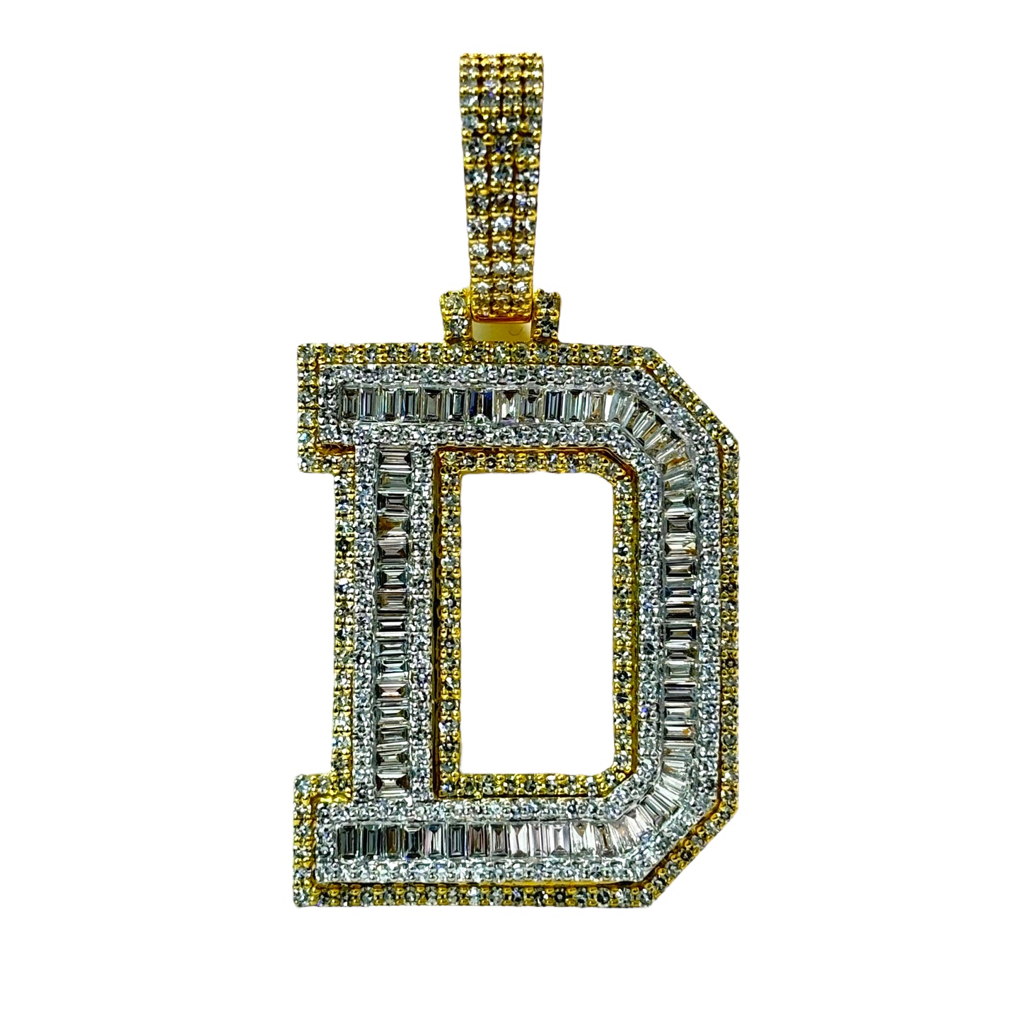 10KT VVS-1 CVD DIAMOND CUSTOM “ANY LETTER” LETTER INITAL PENDANT