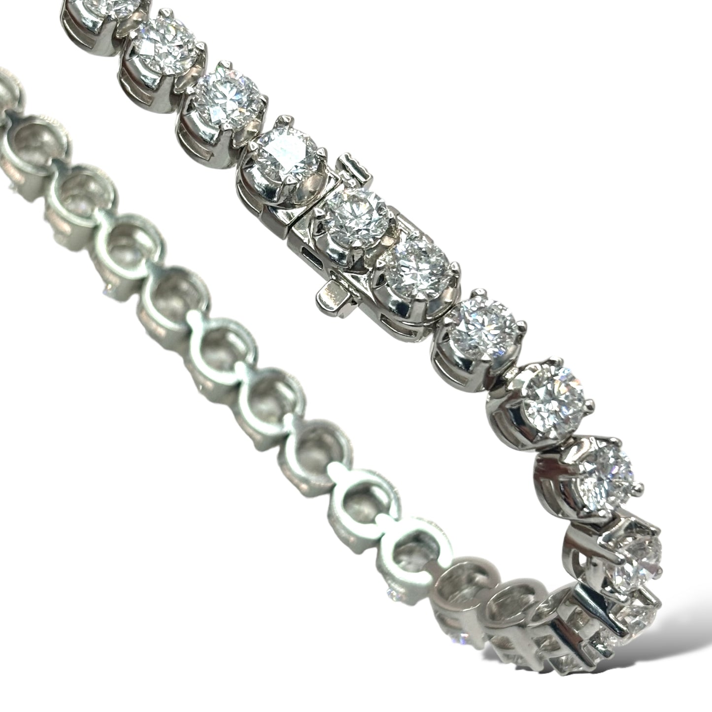 14KT WHITE GOLD ROUND-CUT DIAMOND TENNIS BRACELET 33PT 10.00 CTW
