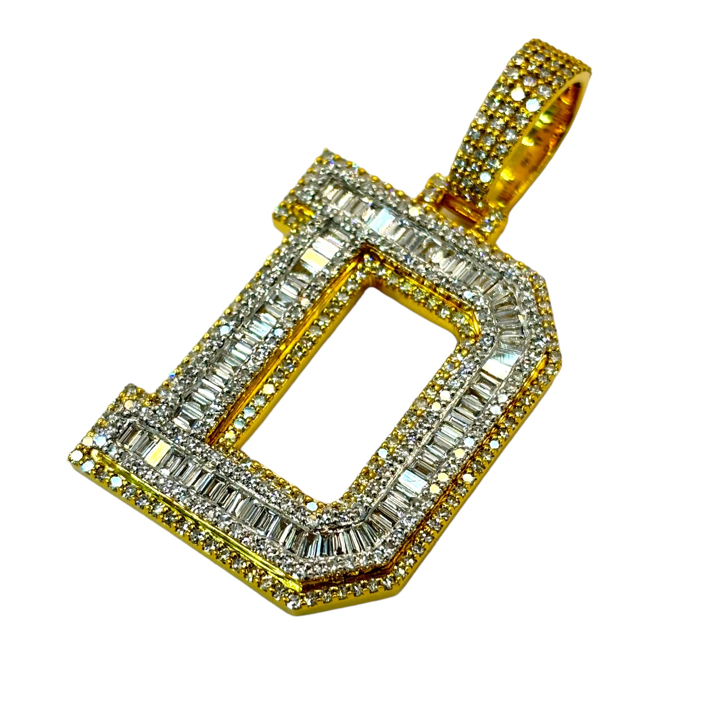 10KT VVS-1 CVD DIAMOND CUSTOM “ANY LETTER” LETTER INITAL PENDANT