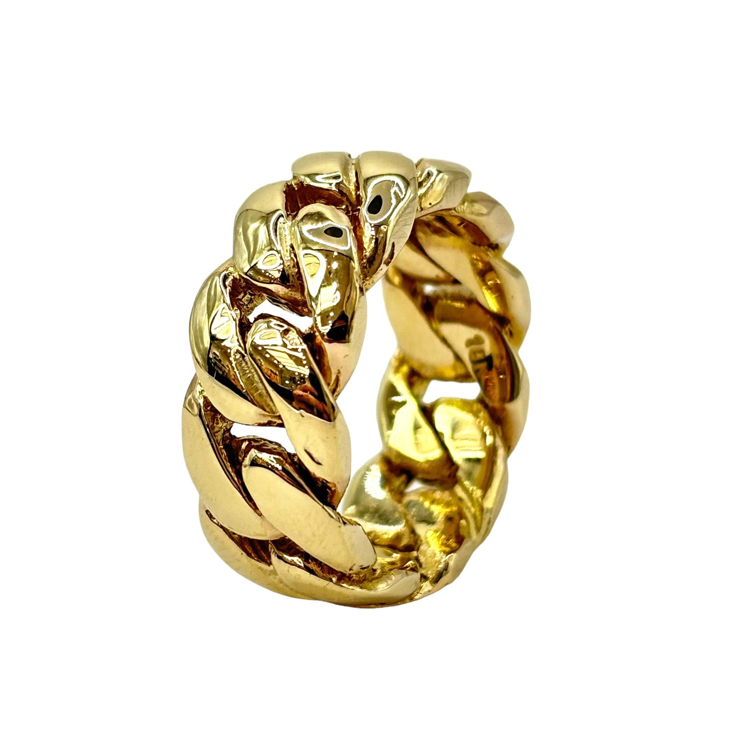 SOLID 10KT 18.2g 10MM WIDE "MIAMI CUBAN LINK" RING