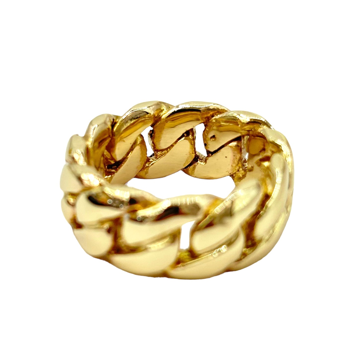 SOLID 10KT 18.2g 10MM WIDE "MIAMI CUBAN LINK" RING