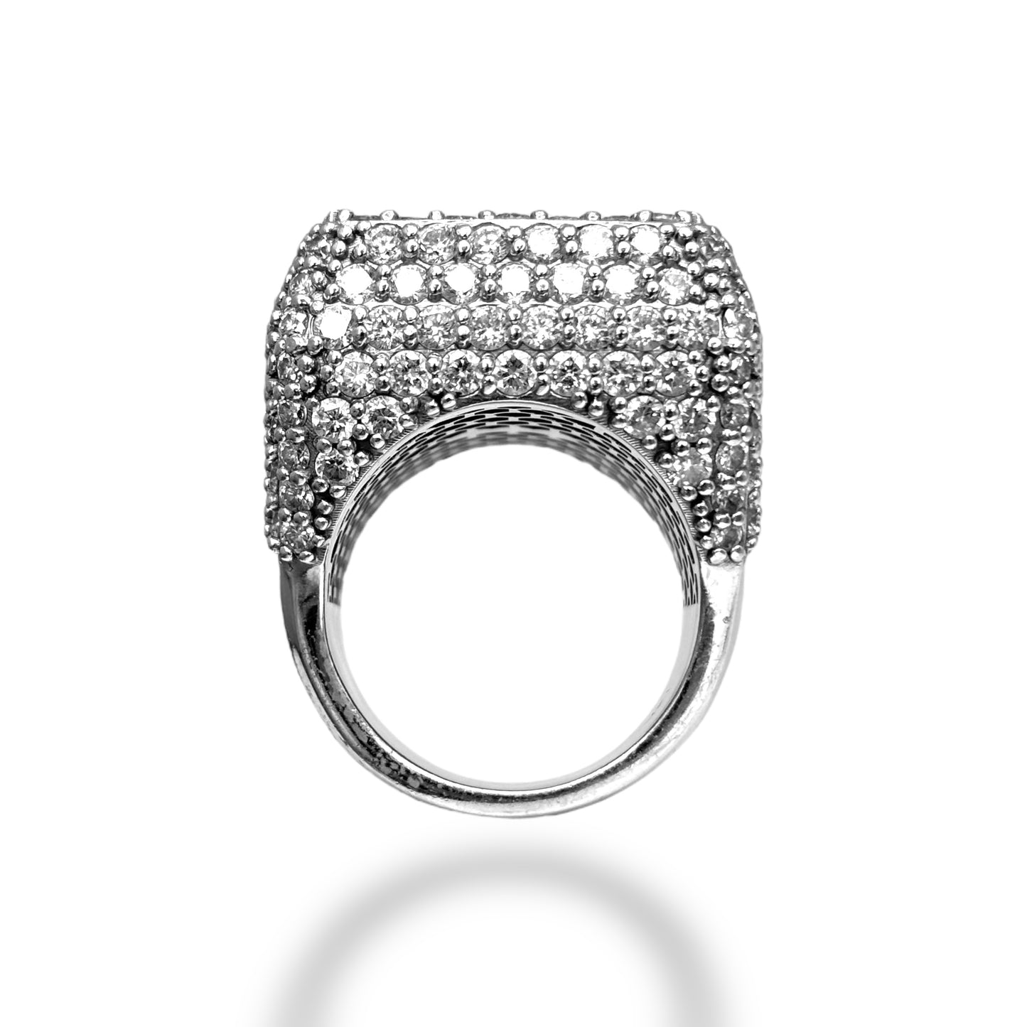 14KT WHITE GOLD DIAMOND SQUARE RING 6.00 CT