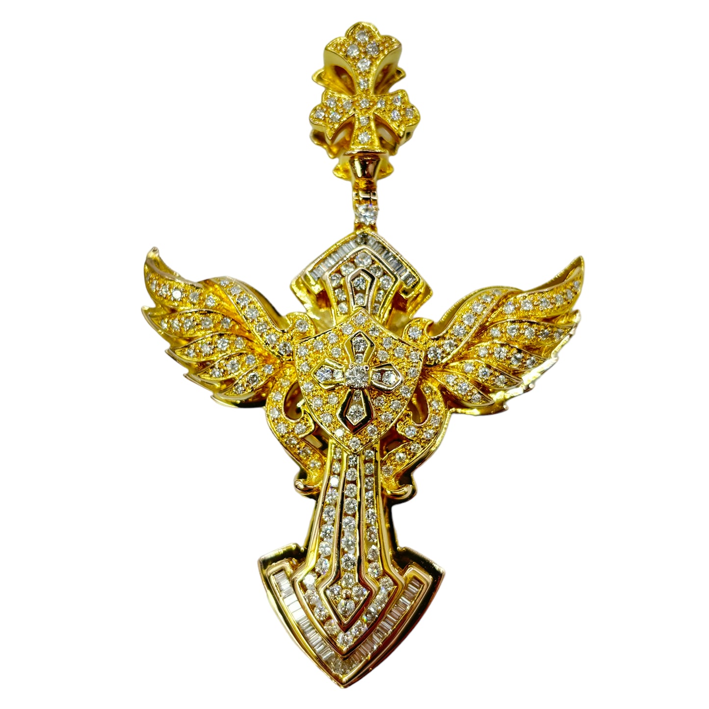 14Kt ANGELIC CROSS PENDANT