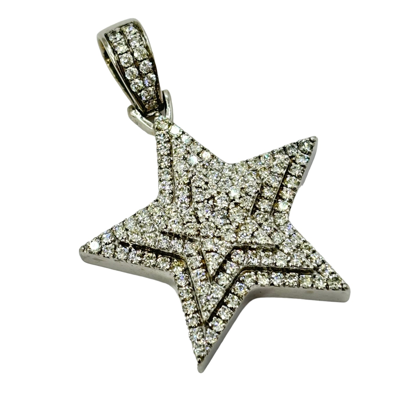 SOLID 14Kt VVS-1 NATURAL DIAMOND “STAR” PENDANT