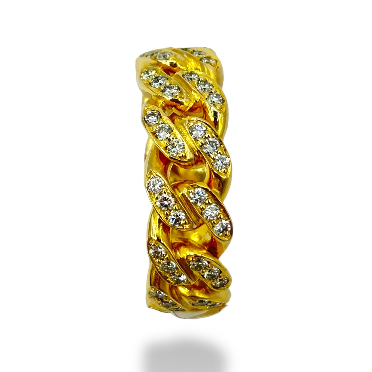 14KT DIAMOND MIAMI CUBAN LINK RING 2.23 CT