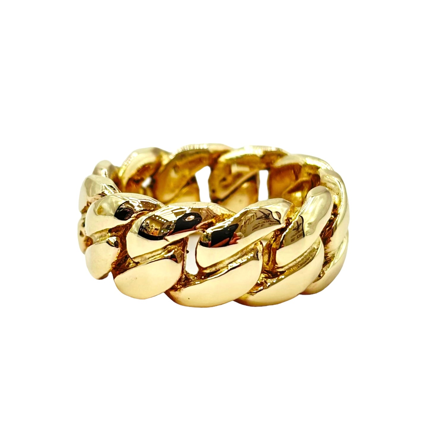 SOLID 10KT 18.2g 10MM WIDE "MIAMI CUBAN LINK" RING