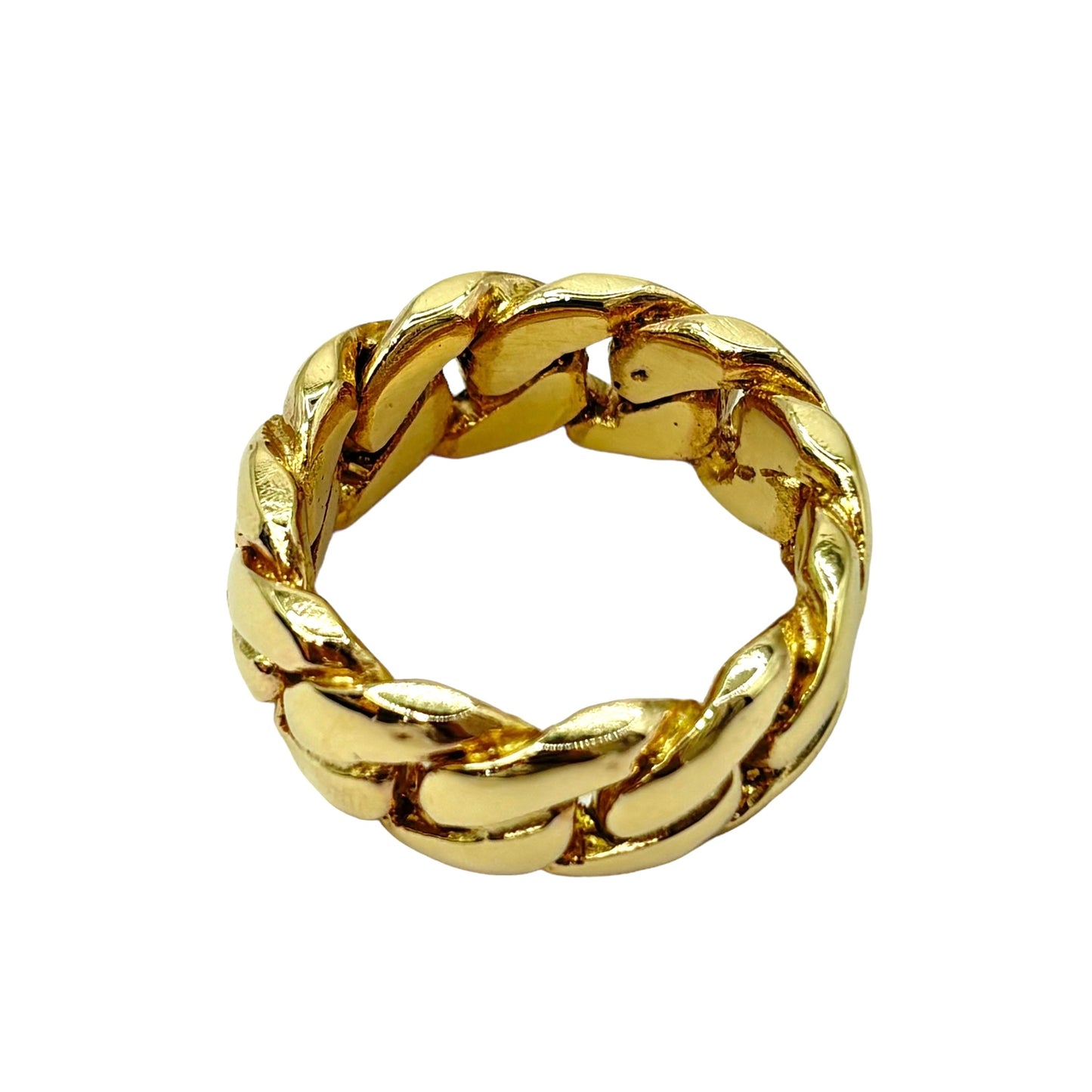SOLID 10KT 18.2g 10MM WIDE "MIAMI CUBAN LINK" RING