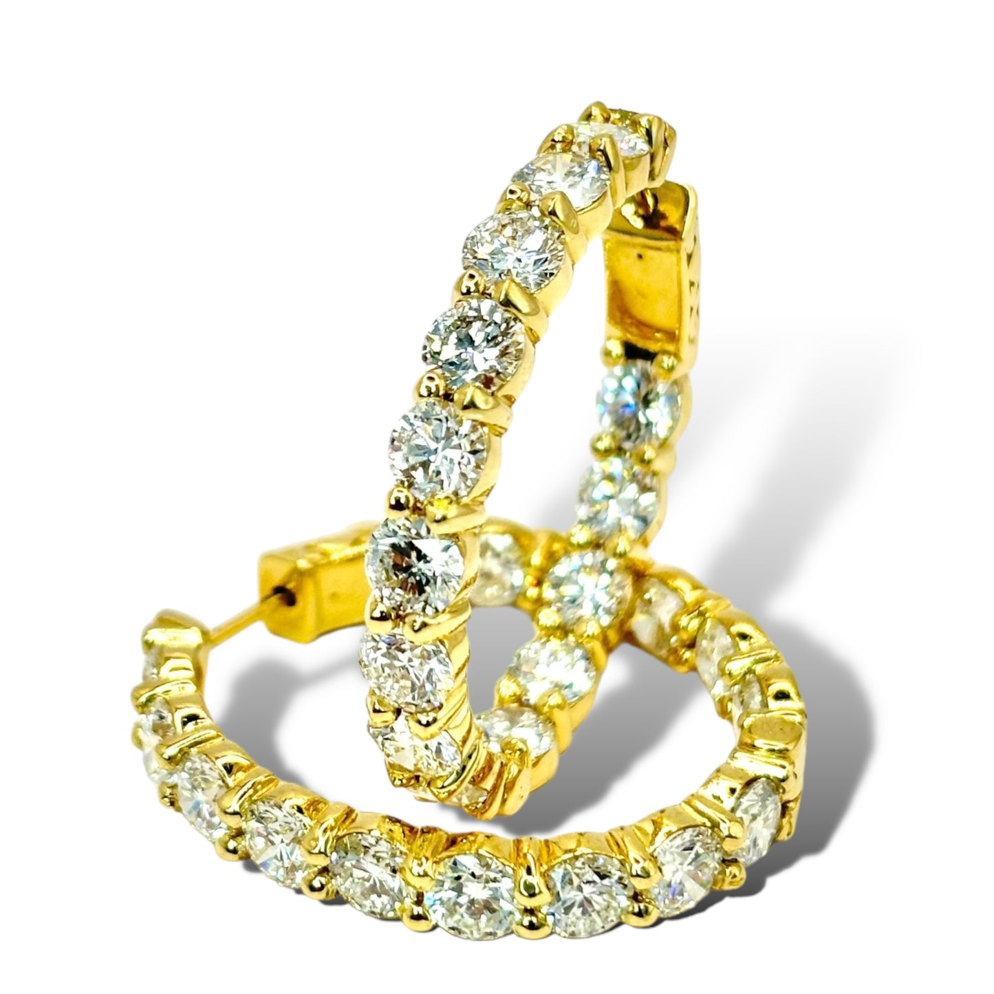 20Ptr 14KT YELLOW GOLD DIAMOND HOOPS 9.25CTW