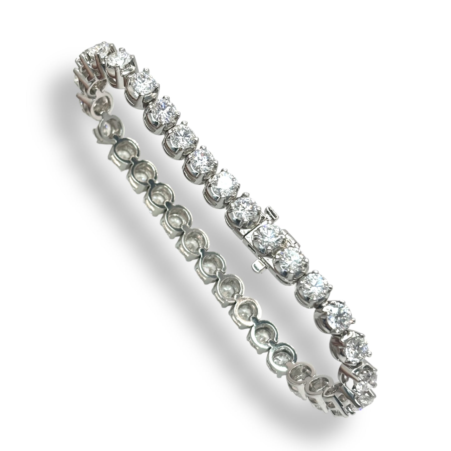 14KT WHITE GOLD ROUND-CUT DIAMOND TENNIS BRACELET 33PT 10.00 CTW