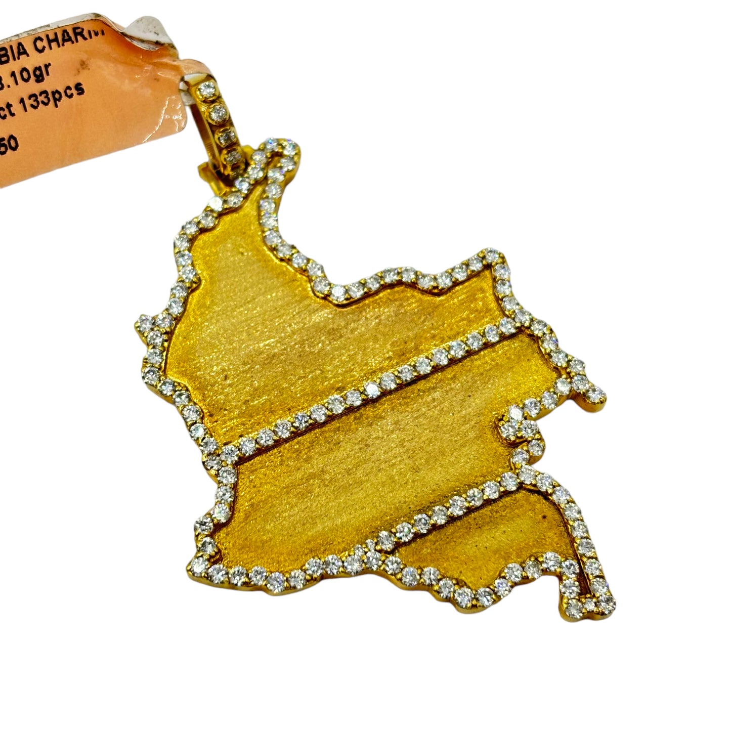 SOLID 14KT VVS-1 NATURAL DIAMOND “COLOMBIA” PENDANT