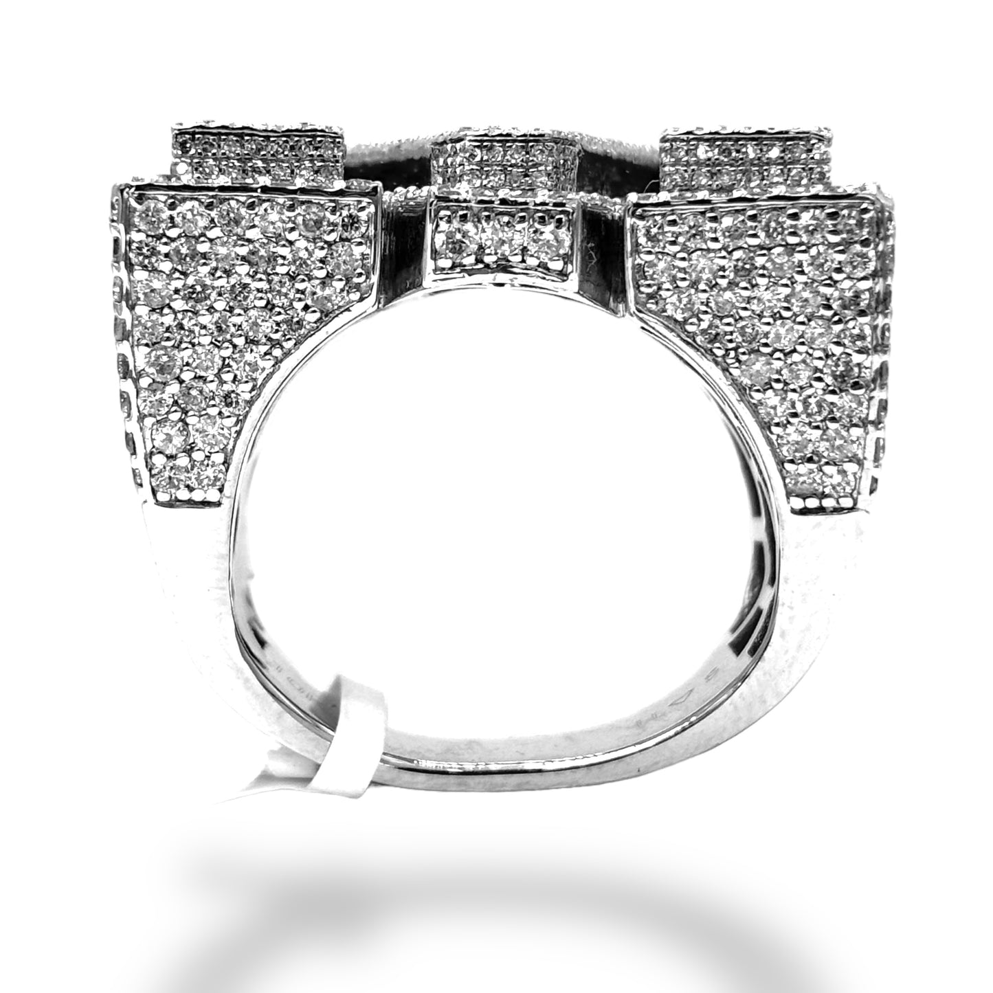 10KT WHITE GOLD “M” INITIAL RING 7.00 CT