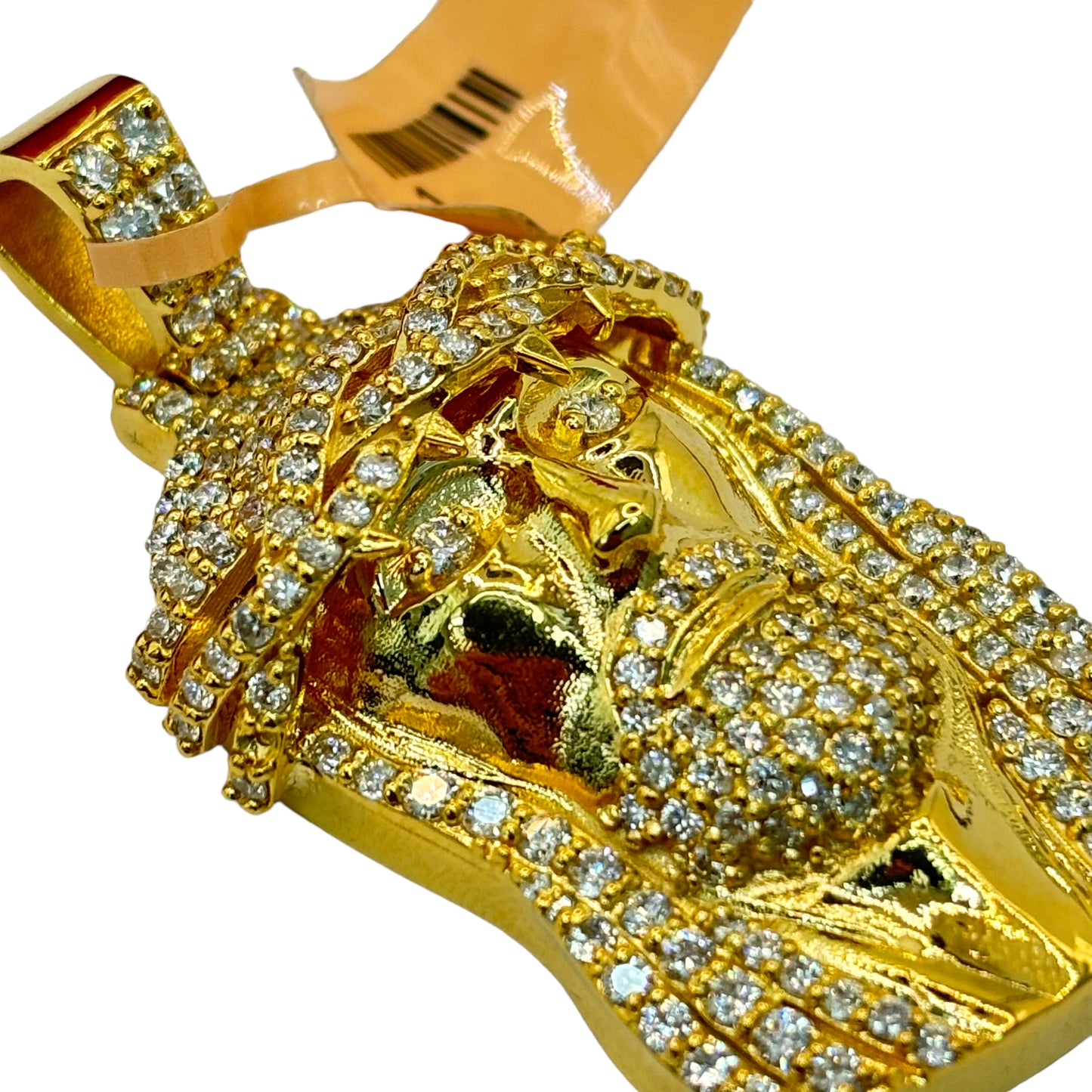 14KT SMALL/MEDIUM JESUS HEAD 3.12CTW VVS-1 NATURAL DIAMOND PENDANT