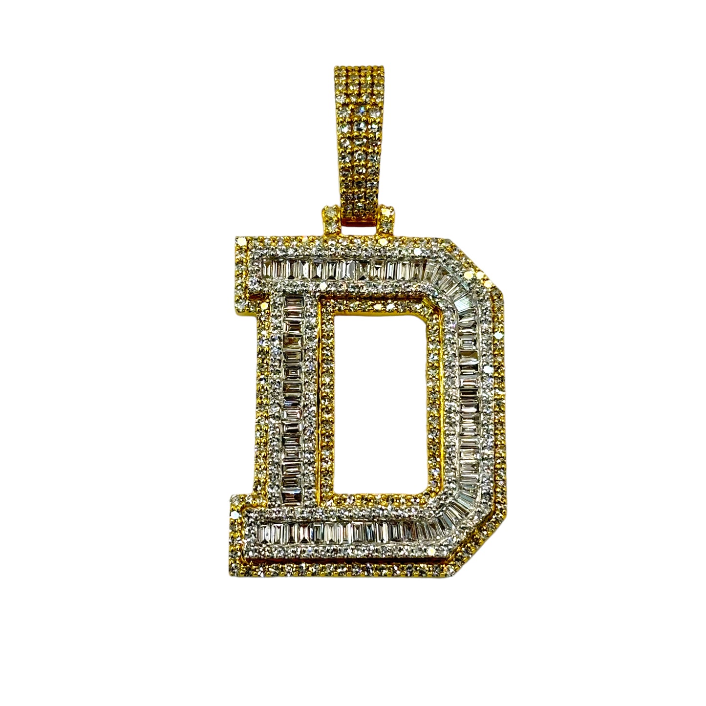 10KT VVS-1 CVD DIAMOND CUSTOM “ANY LETTER” LETTER INITAL PENDANT