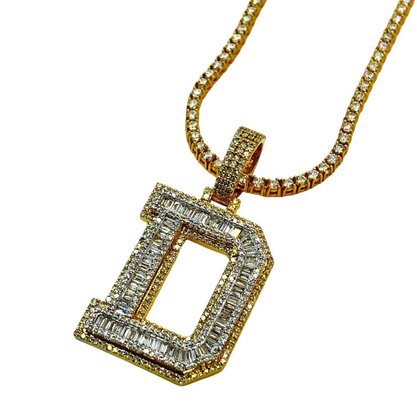 10KT VVS-1 CVD DIAMOND CUSTOM “ANY LETTER” LETTER INITAL PENDANT