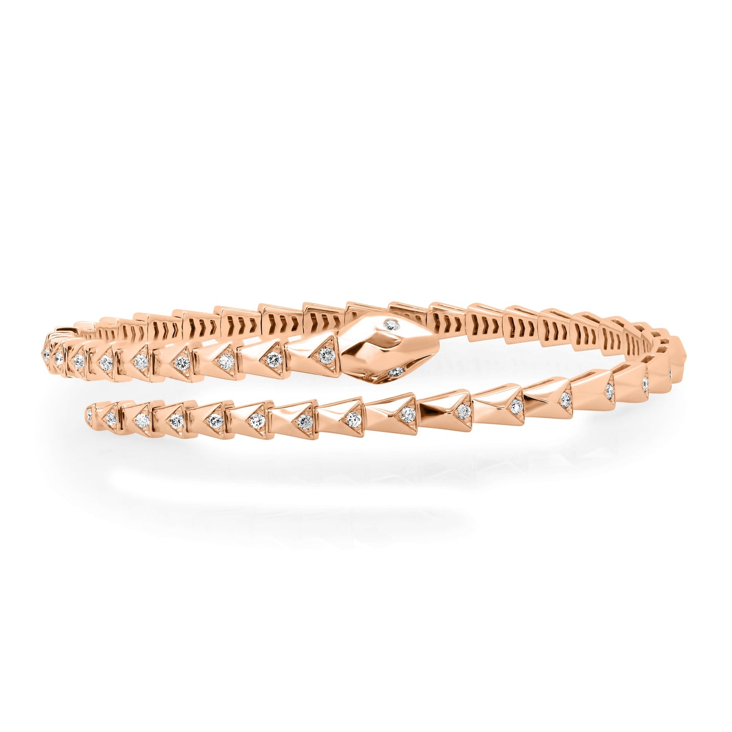4.0MM SERPENTINE FLEX DIAMOND BANGLE BRACELET(ROSE GOLD)