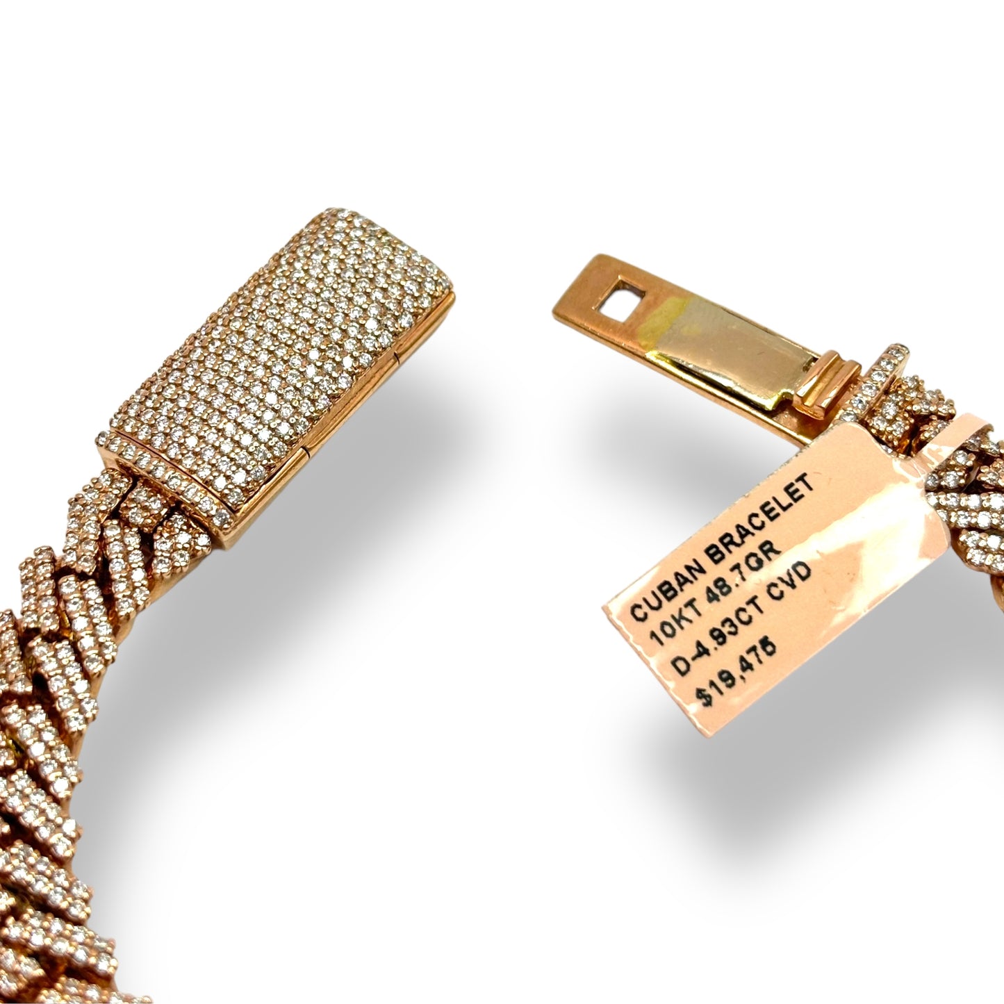 10MM DIAMOND MIAMI CUBAN LINK BRACELET 14KT ROSE GOLD 11.00 CT