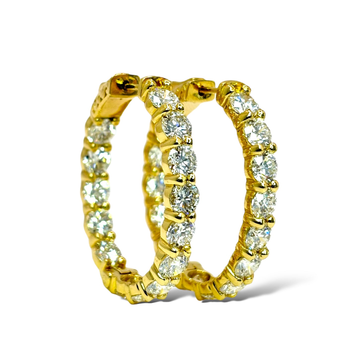 20Ptr 14KT YELLOW GOLD DIAMOND HOOPS 9.25CTW