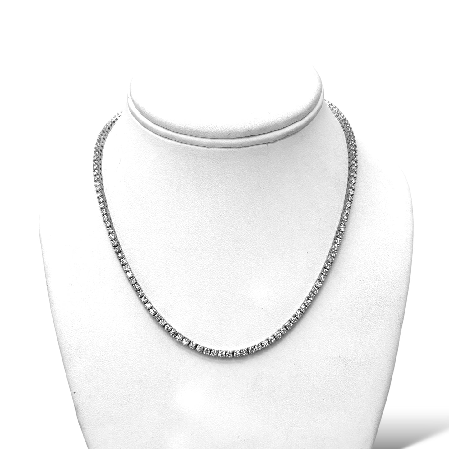 5PT 7CTW 14KT WHITE GOLD DIAMOND TENNIS CHAIN