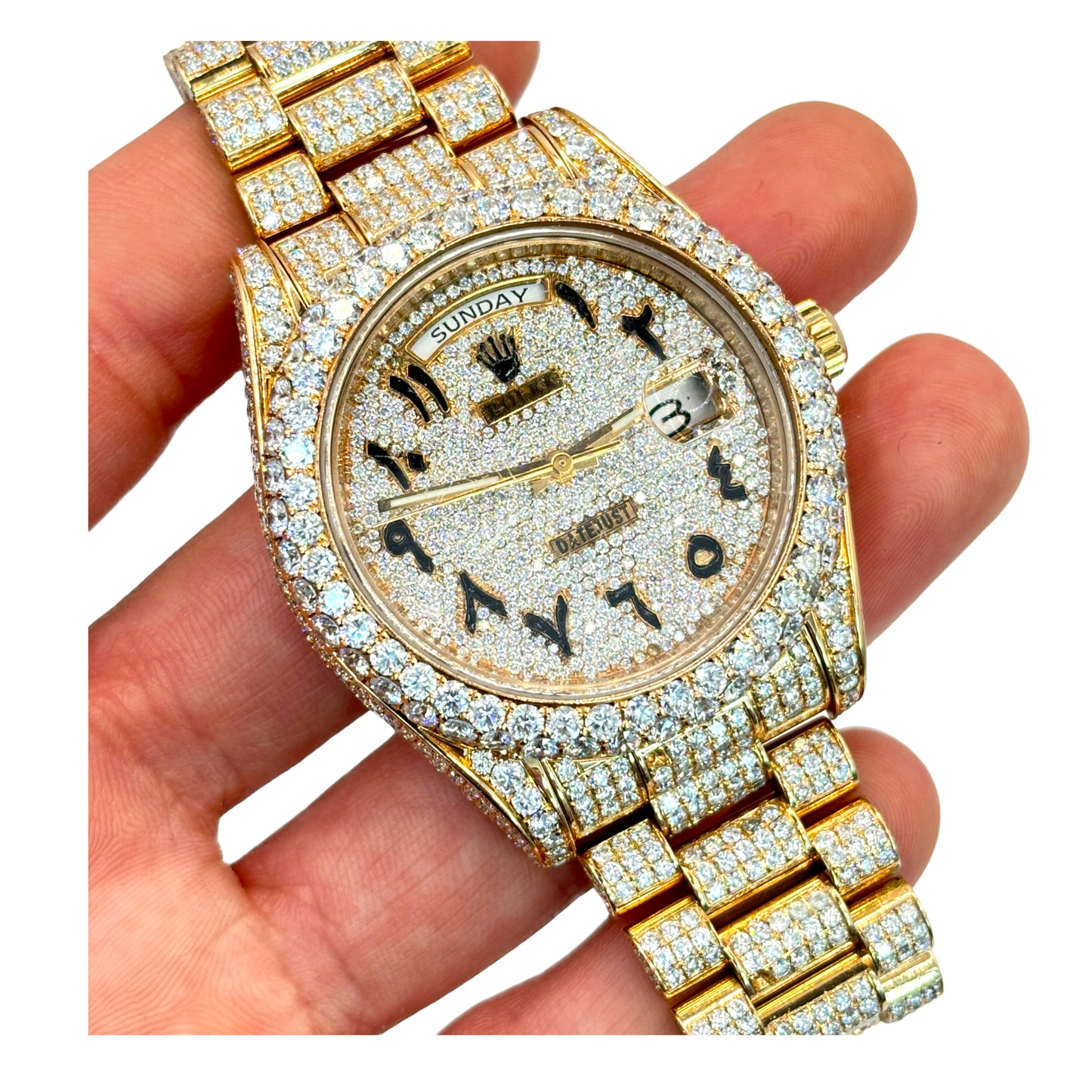 PRE-OWNED ROLEX DAY-DATE 41MM DIAMOND BUSTDOWN | Ref.#213328 | 18KT ROSE GOLD | PRESIDENTIAL BAND