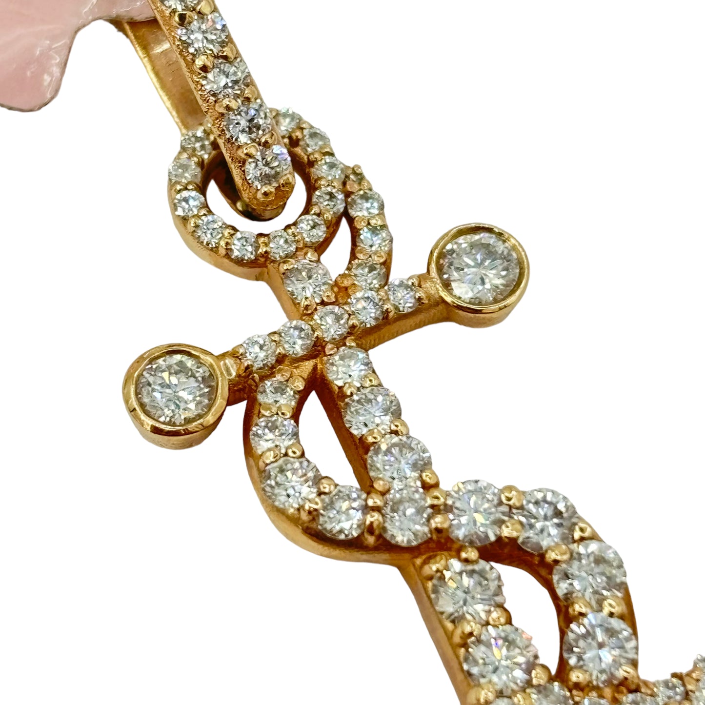 SOLID 14KT ANCHOR VVS-1 DIAMOND PENDANT
