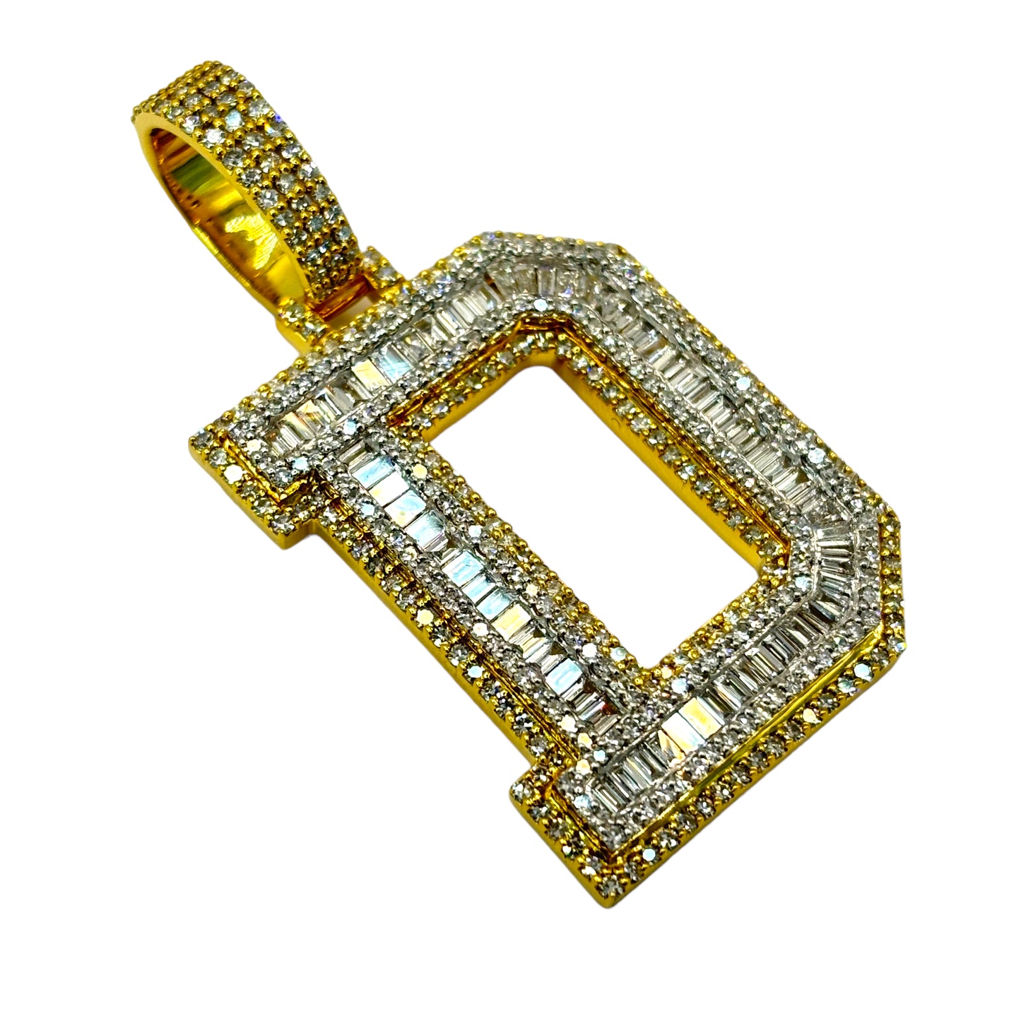 10KT VVS-1 CVD DIAMOND CUSTOM “ANY LETTER” LETTER INITAL PENDANT