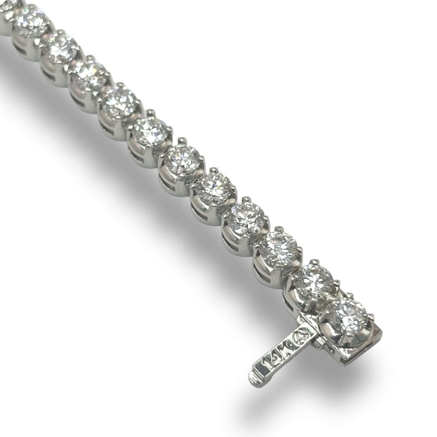 14KT WHITE GOLD ROUND-CUT DIAMOND TENNIS BRACELET 33PT 10.00 CTW