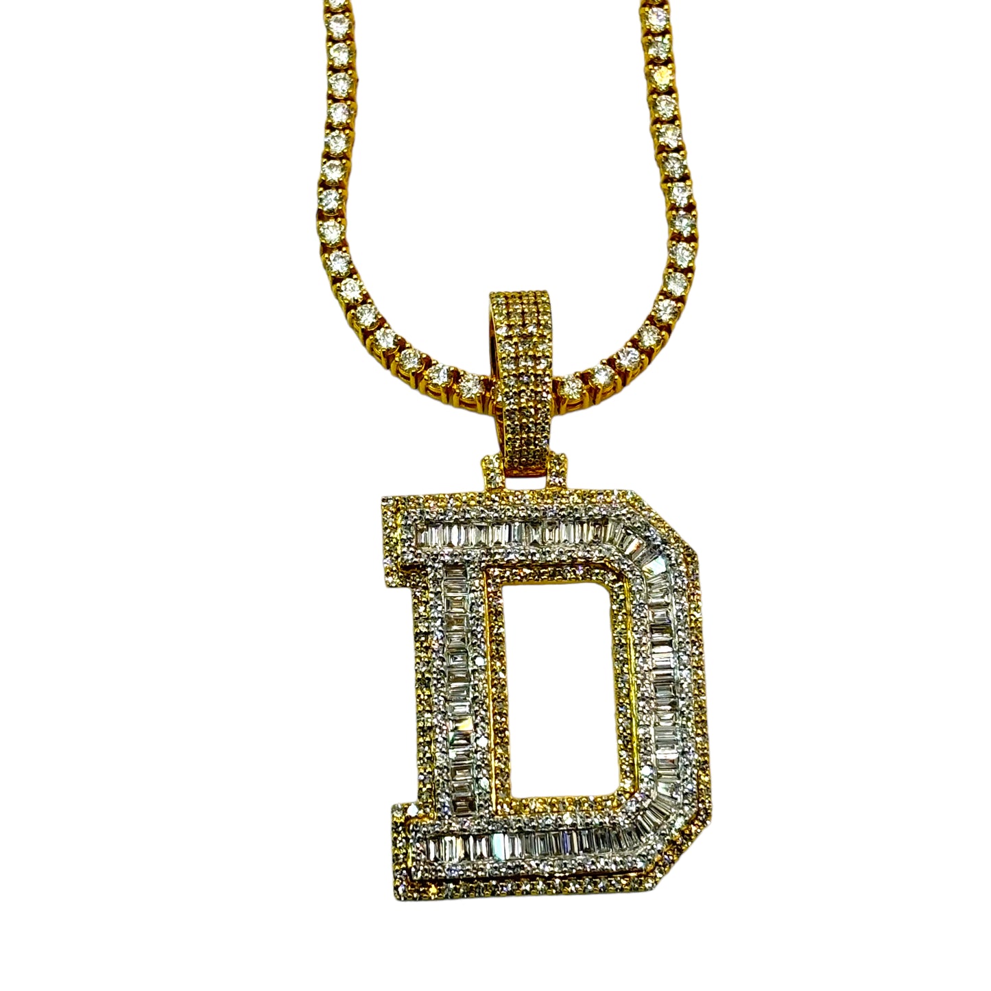 10KT VVS-1 CVD DIAMOND CUSTOM “ANY LETTER” LETTER INITAL PENDANT