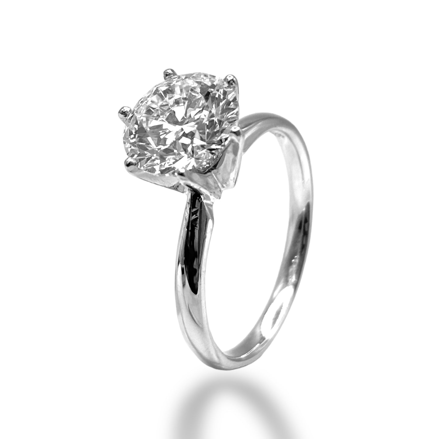 2.20 CT ROUND-CUT SOLITAIRE DIAMOND ENGAGEMENT RING 14KT