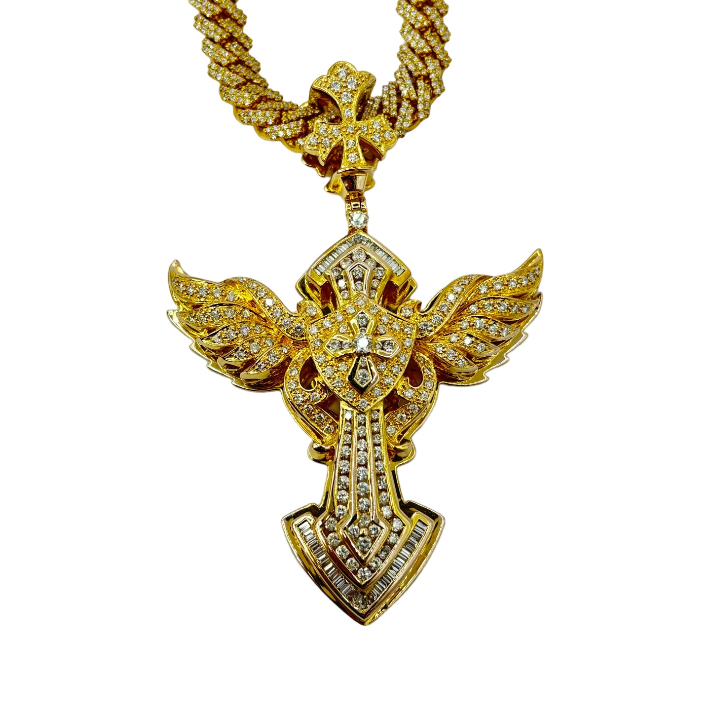 14Kt ANGELIC CROSS PENDANT