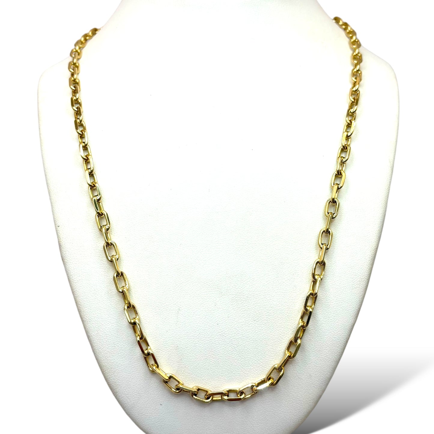 14KT YELLOW GOLD SOLID ANCHOR LINK CHAIN 20” 6MM